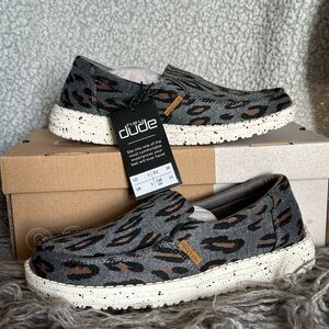 Hey Dude Charcoal Cheetah Slip-Ons